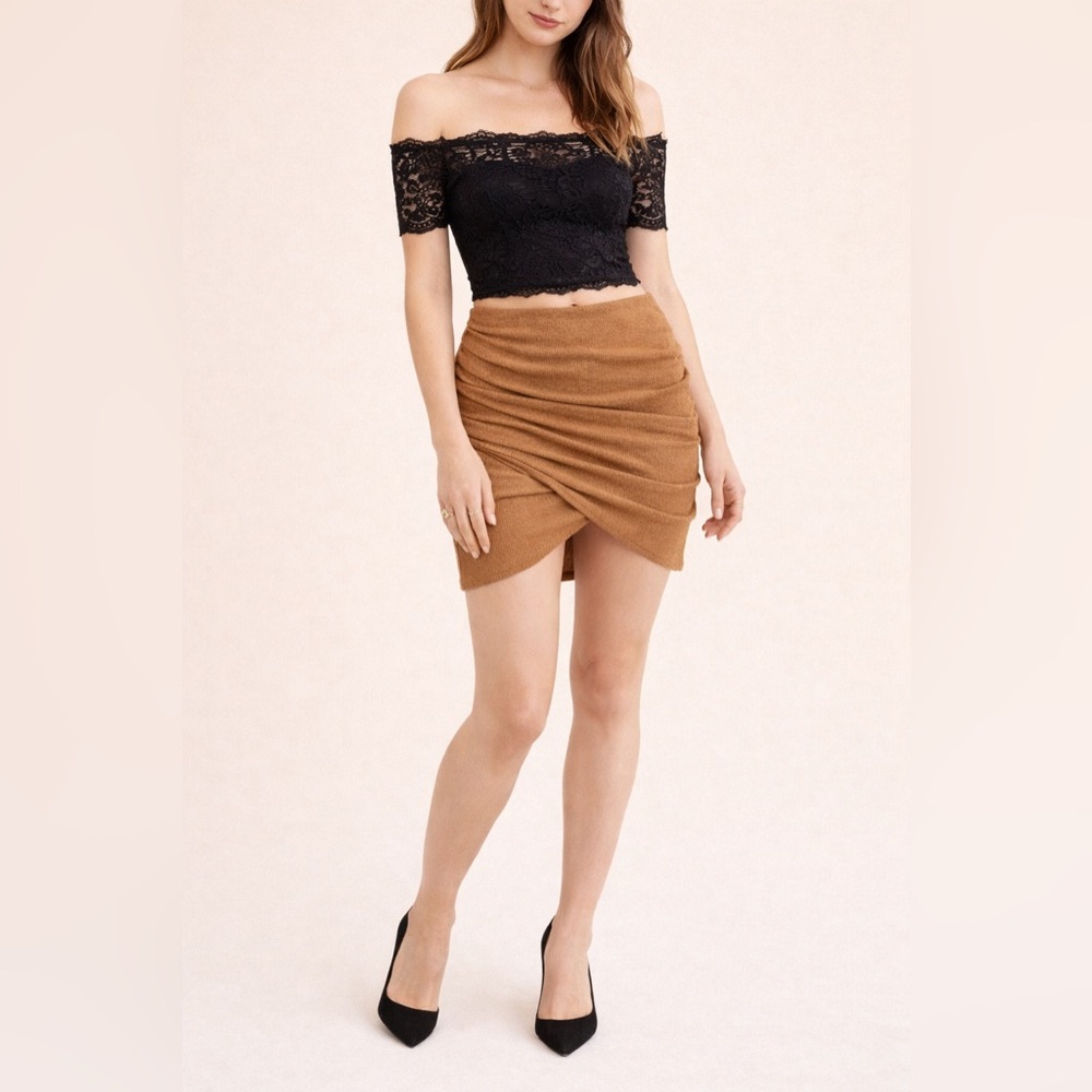 Free People Angie Wrap Skirt In Brun